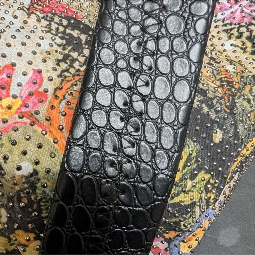 Expressions NYC Butterfly‎ Floral Studded Boho Crossbody Hobo Bag Tassel Detail
